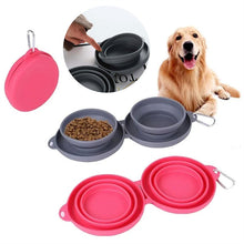 Foldable Double Pet Feeding Bowl